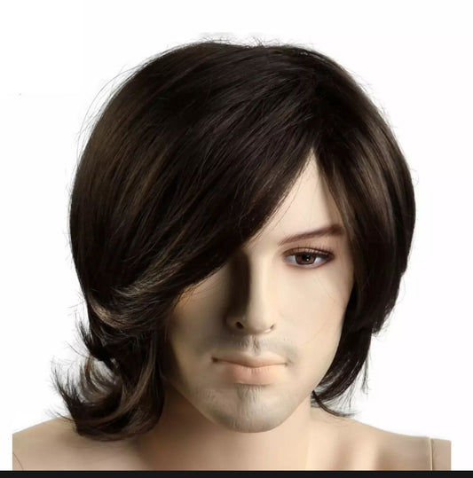 Gents Full Long Silky Hair Wig